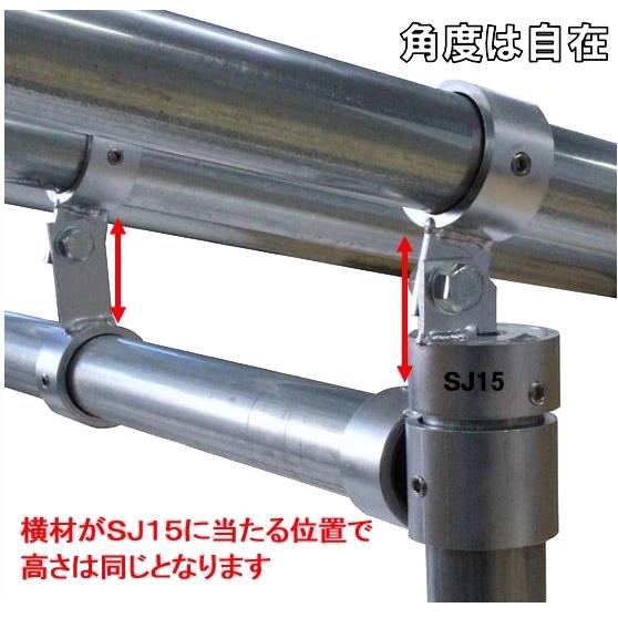 単管パイプジョイント　外径４８.６ｍｍ用　最強の防錆効果！　溶融亜鉛メッキ（ドブメッキ）　屋根（軒先端部）タイプ　ホーローセットでがっちり固定｜shop-shinkou｜04