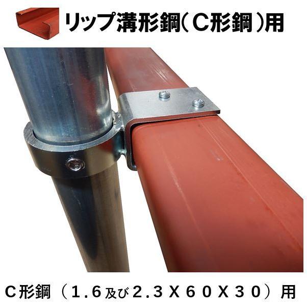 単管パイプ（外径48.6mm）とC形鋼「リップ溝形鋼