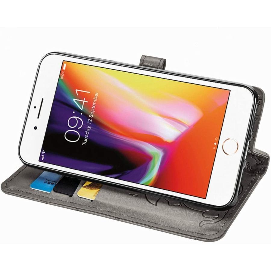 Yoking Iphone7 ケース 手帳型 猫 Iphone8 ケース 手帳型 かわいい 猫と犬 Iphone Se 第2世代 ケース 手 特別オファー