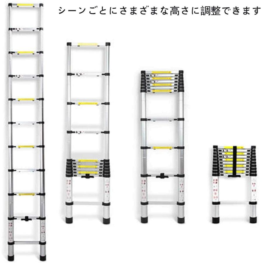 特価】伸縮はしご 耐荷重150kg 軽量 持ち運びやすい(3.8m) B32 www