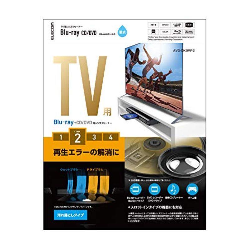 エレコム ブルーレイ DVD CD レンズクリーナー 交換無料 湿式 新品登場 日本製 再生エラー解消に 約50回使用 PS4対応 AVD-CKBRP2