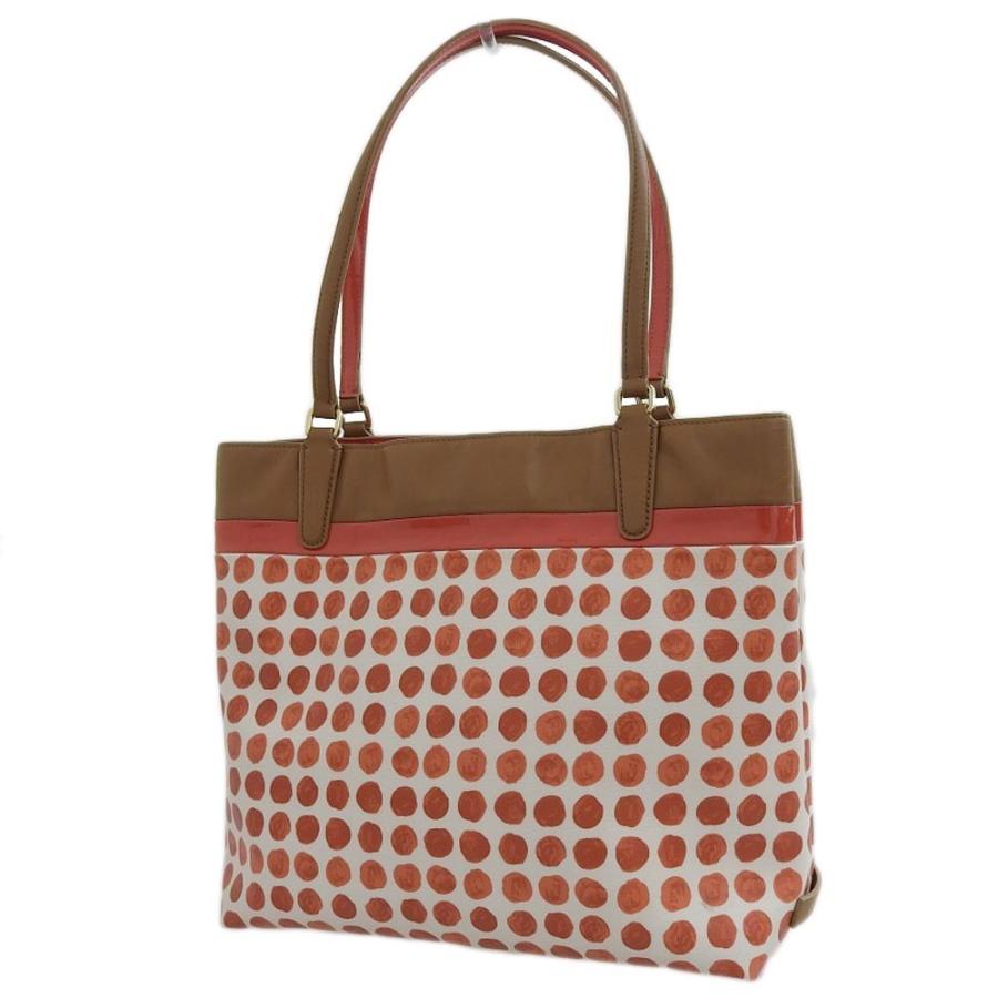 COACH コーチ ペイントドット 水玉 トートバッグ 赤 白 茶 29432