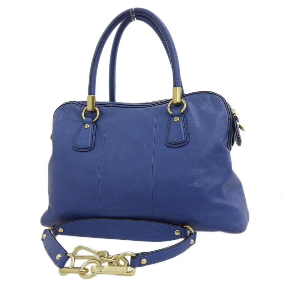 COACH（コーチ） COACH 2WAY トートバッグ レザー 青 ゴールド金具