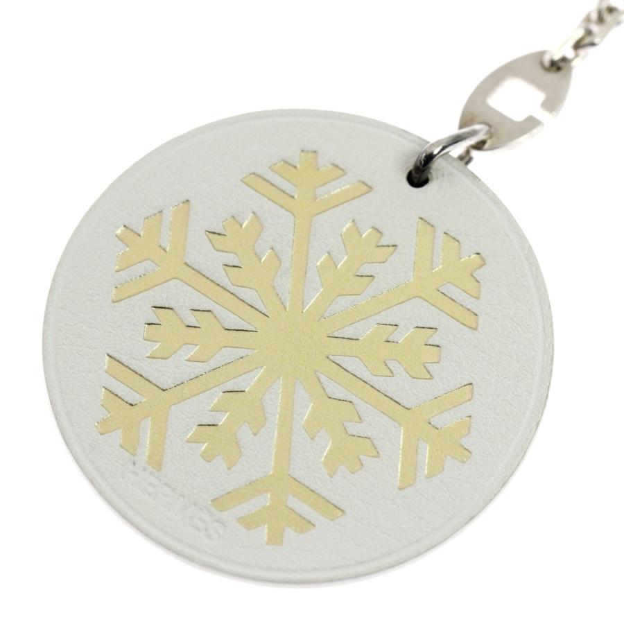 本物保証 箱付 美品 エルメス Hermes 冬 雪 ウインター スノーフレーク キーホルダー キーリング チャーム ホワイト ゴールド シルバー Www Arilab Com Tr Index Php
