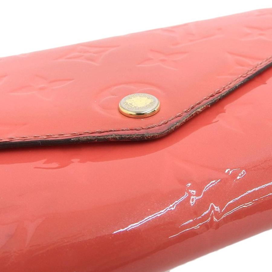 【本物保証】 ルイヴィトン LOUIS VUITTON ヴェルニ ポルトフォイユ サラ ホック付 長財布 ホットピンク M90313 ルイヴィトンポルトフォイユ サラ 14125 ホットピンク レディース