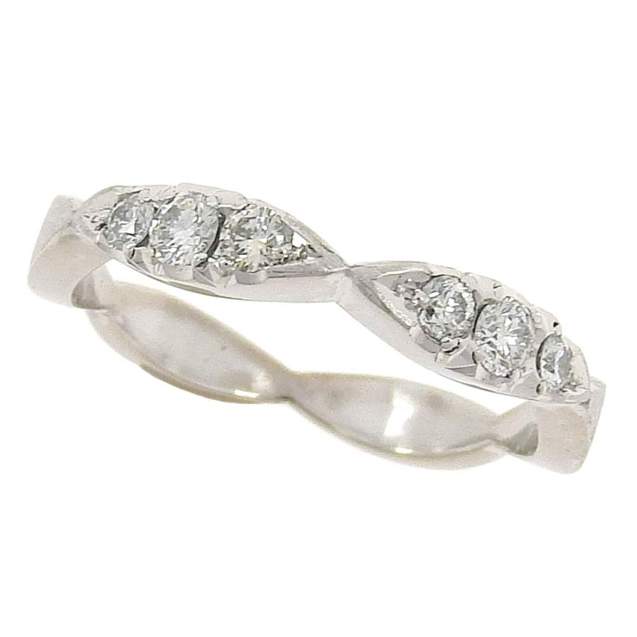 木内賢治 リング K18WG メレダイヤ 0.68ct 13.5号 4.7g 本物保証 超美 
