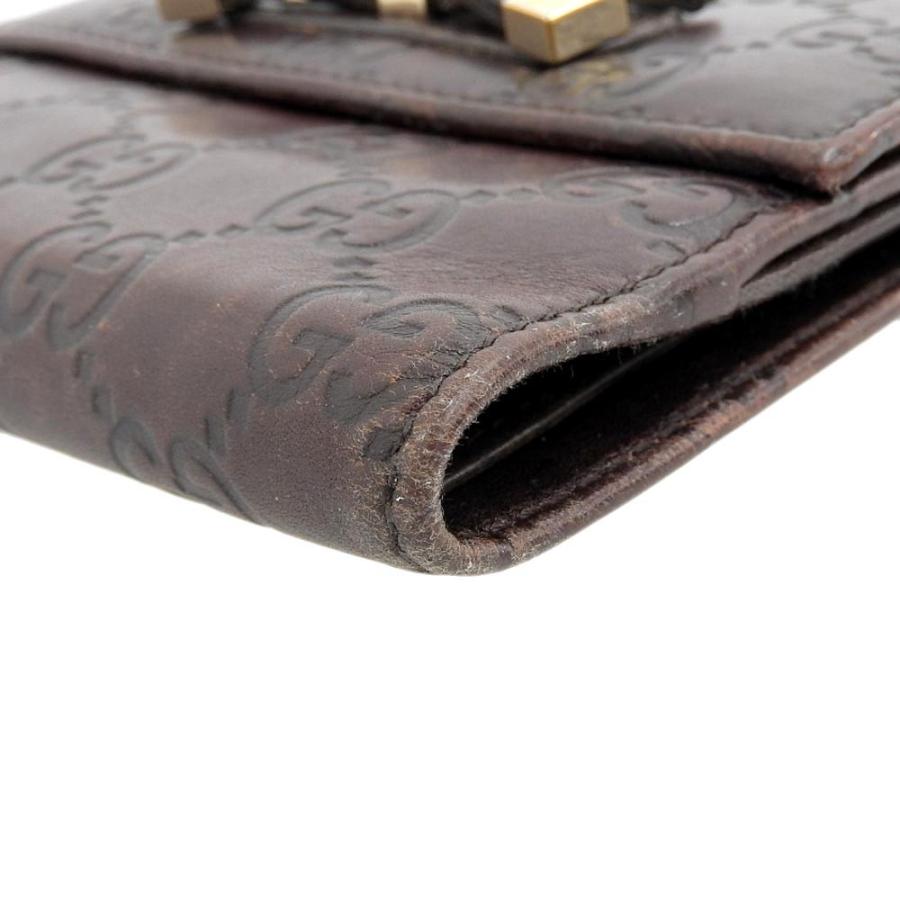 【本物保証】 グッチ GUCCI グッチシマリボン ダブルホック折財布 レザー 茶 167465 グッチシマ グッチ GUCCI グッチシマリボン ダブルホック折財布 レザー