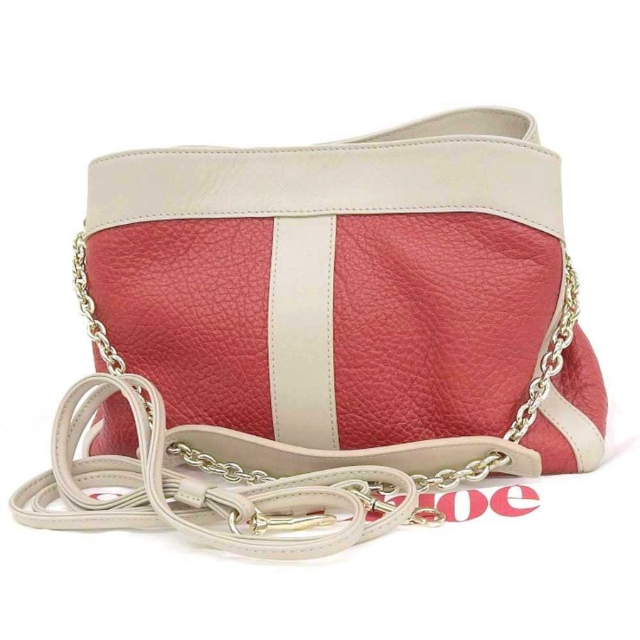 シーバイクロエ SEE BY CHLOE 2WAY ショルダーバッグ レザー レッド