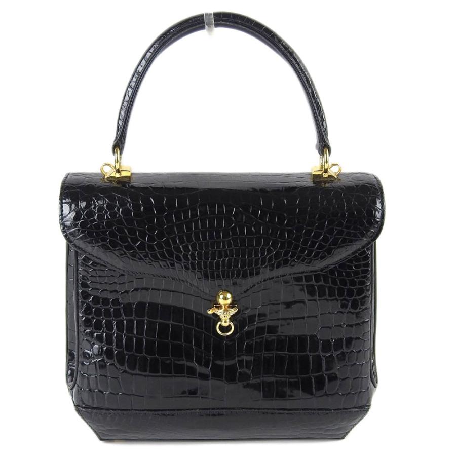 ジンギスカン GENGHIS.K ハンドバッグ クロコダイル 黒 正装  