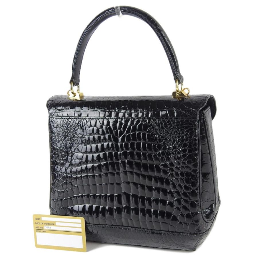 ジンギスカン GENGHIS.K ハンドバッグ クロコダイル 黒 正装  