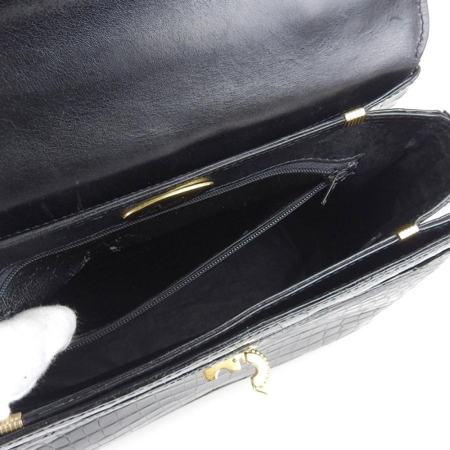 ジンギスカン GENGHIS.K ハンドバッグ クロコダイル 黒 正装  