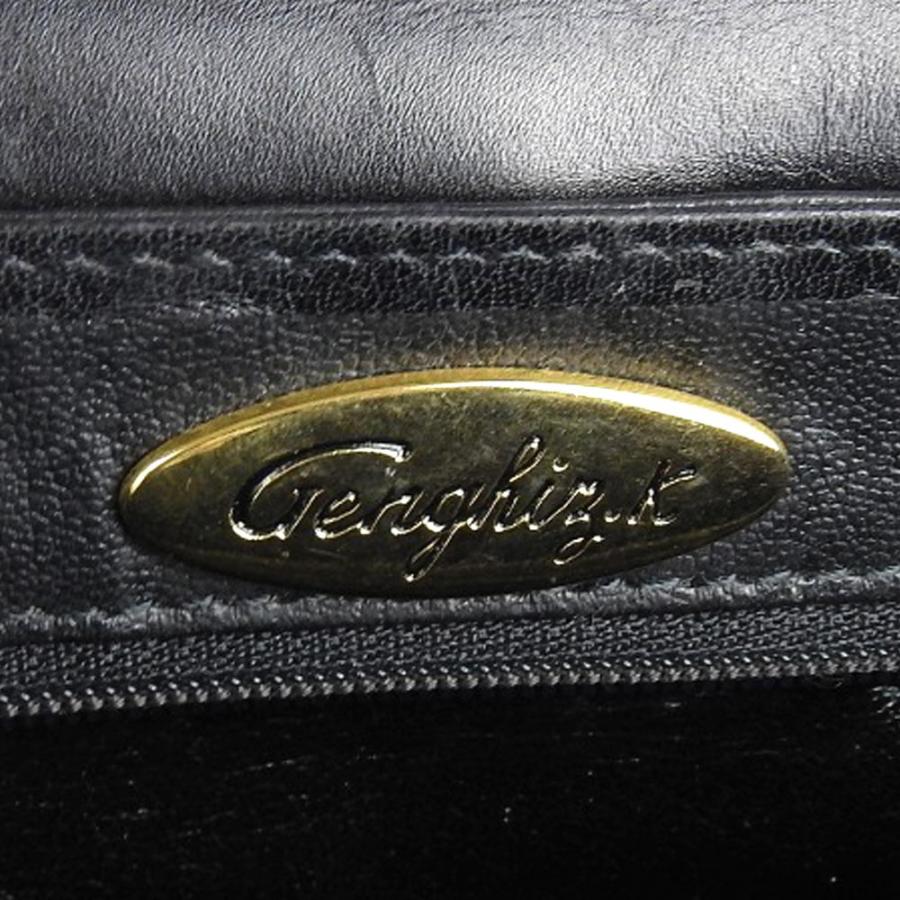 ジンギスカン GENGHIS.K ハンドバッグ クロコダイル 黒 正装  