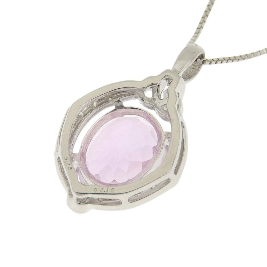 ネックレス プラチナ Pt850/Pt900 クンツァイト 5.85ct メレ