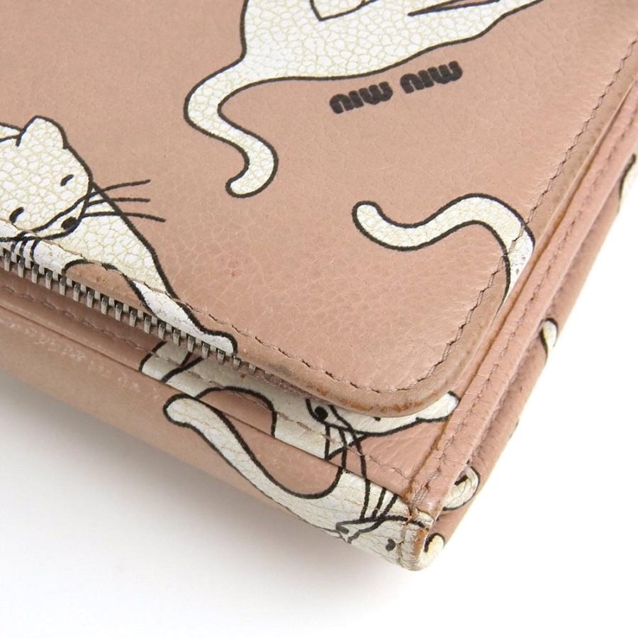 miu ミュウミュウ MIUMIU 猫柄 ネコ キャット ホック付 三つ折り miu ミュウミュウ MIUMIU 猫柄 ネコ キャット ホック付 三つ折り