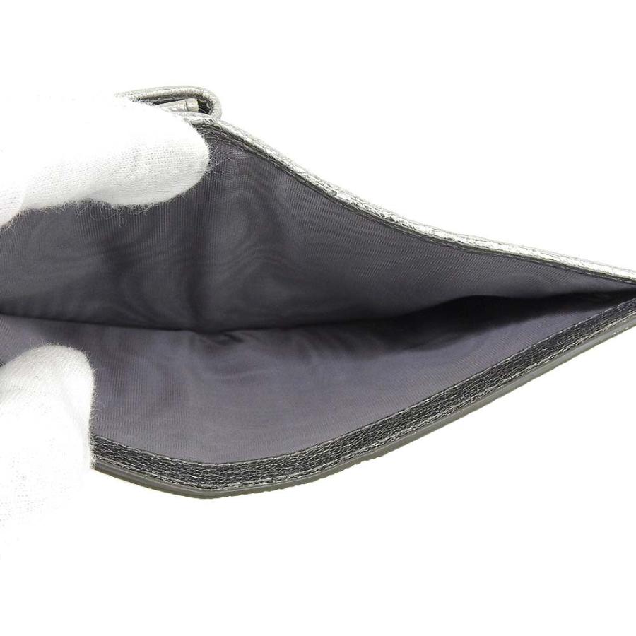 miu ミュウミュウ MIUMIU ホック付 二つ折り 財布 レザー シルバー  