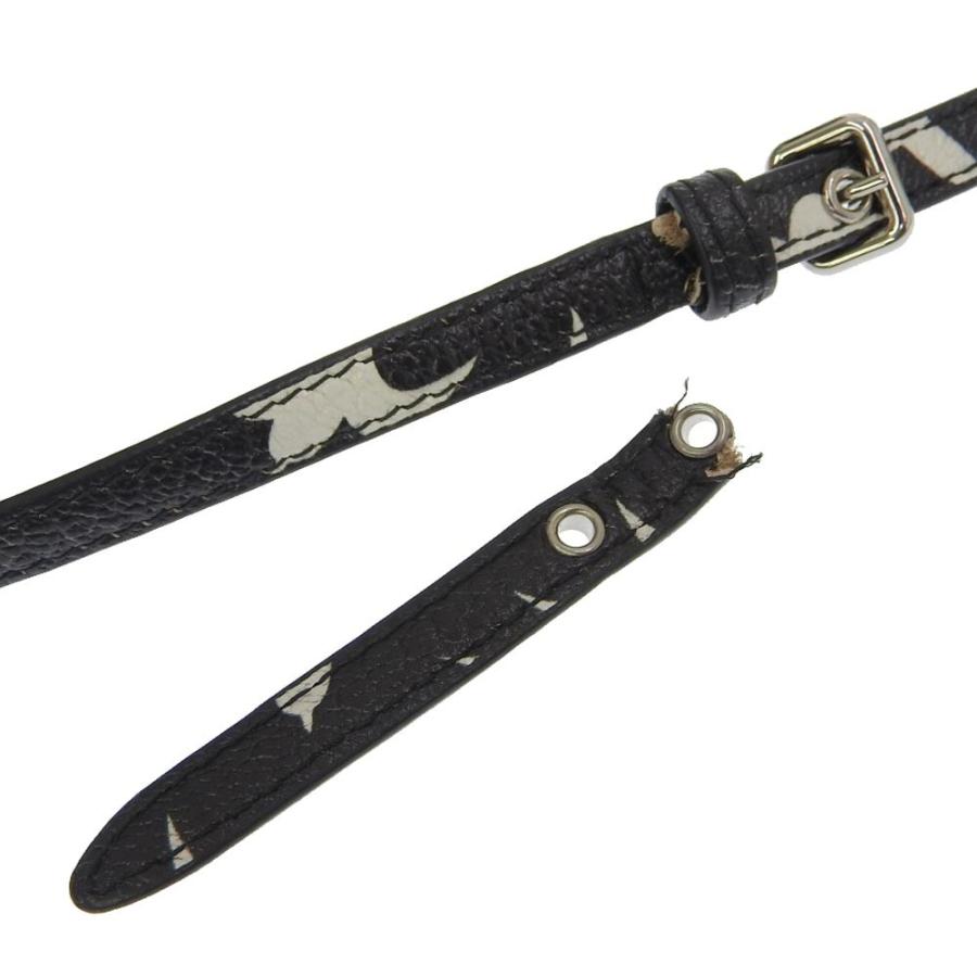 miu miu（ミュウミュウ） ショルダーバッグ レザー 黒 白 5ZH011 本物