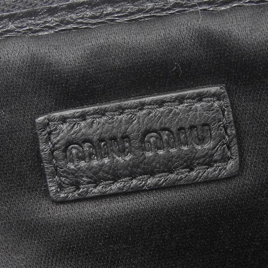 【本物保証】 美品 ミュウミュウ MIUMIU ショルダーバッグ レザー 黒 白 5ZH011 MIU MIU - 【本物保証】 美品 ミュウミュウ MIUMIU ショルダーバッグ
