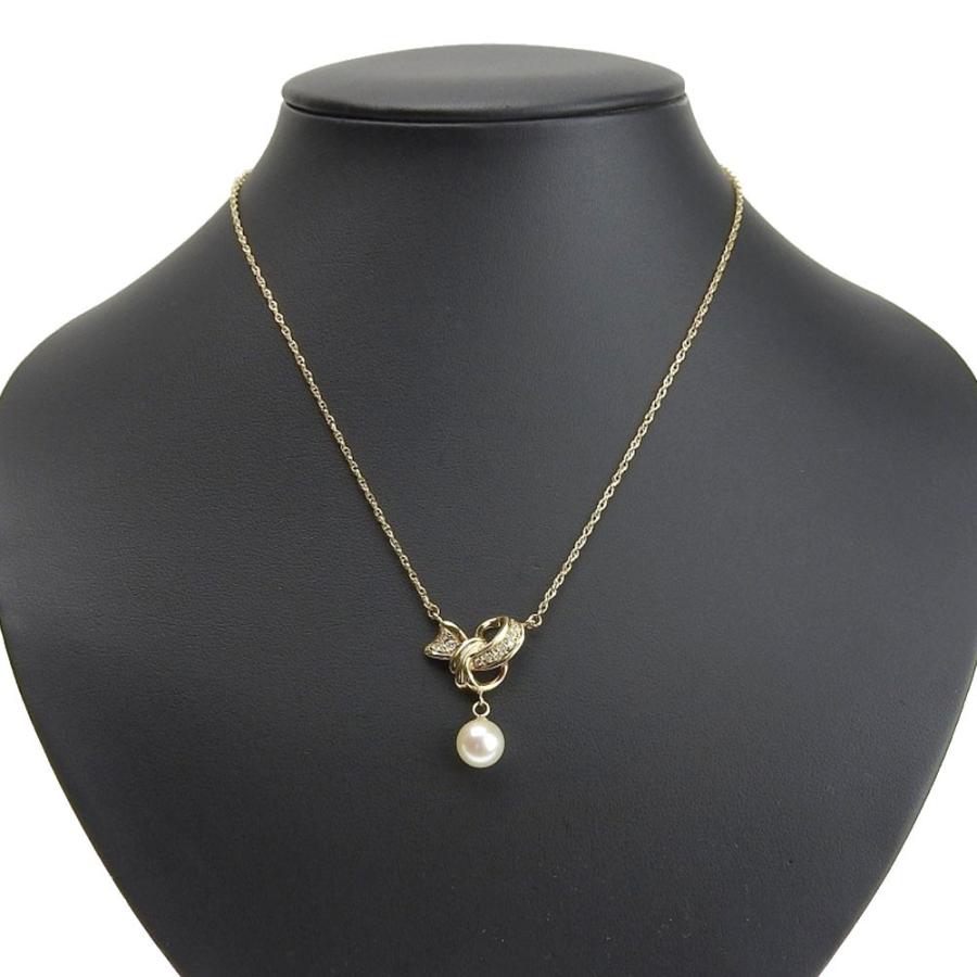ジュエリーマキ Jewelry MAKI ネックレス K18YG パール 真珠 8ミリ ダイヤモンド 0.12ct ソ付 本物保証 超美品