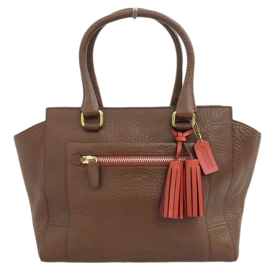 COACH コーチ ハンドバッグ タッセル付き レザー 茶 19926 本物 COACH コーチ ハンドバッグ タッセル付き レザー 茶 19926 本物