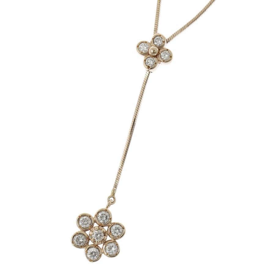 VENDOME AOYAMA ヴァンドーム青山 花 フラワー ネックレス K18PG メレ 