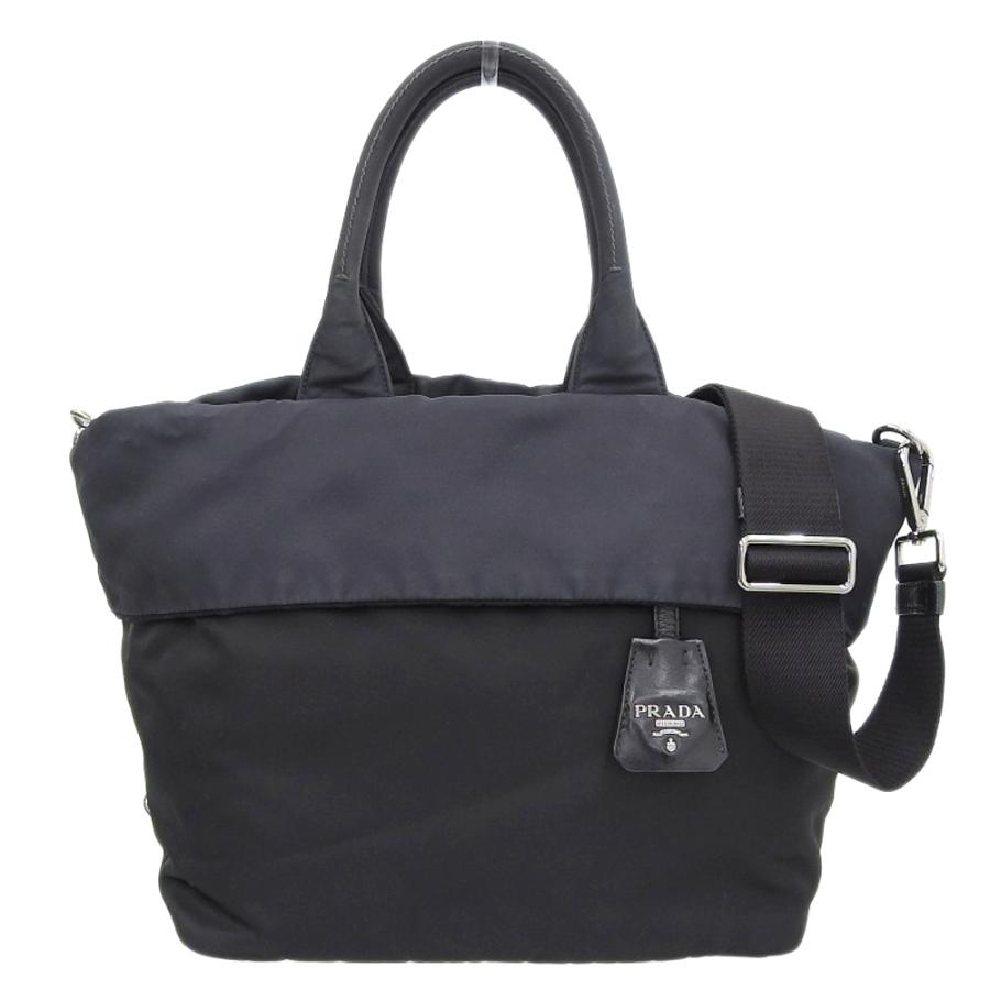 PRADA プラダ リバーシブル 2WAY バッグ ナイロン ブラック PRADA プラダ リバーシブル 2WAY バッグ ナイロン ブラック
