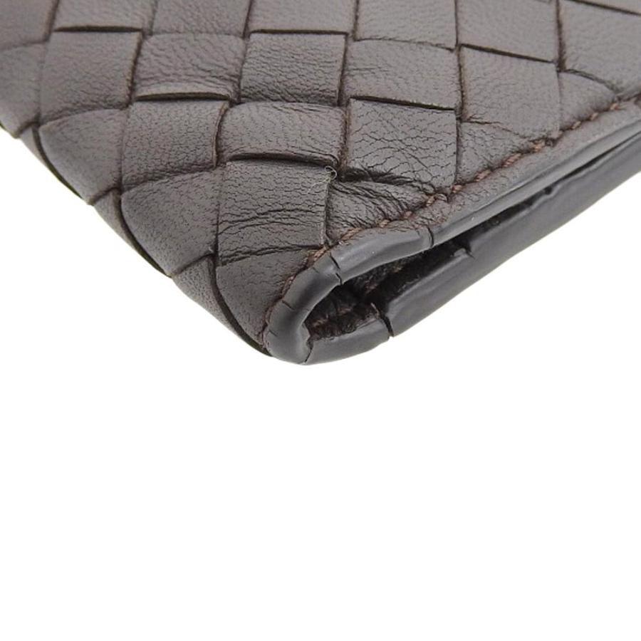 【本物保証】 美品 ボッテガヴェネタ BOTTEGA VENETA イントレチャート 二つ折財布 ダークブラウン 148324 BOTTEGA VENETA（ボッテガ・ヴェネタ） イントレチャート 二つ折財布