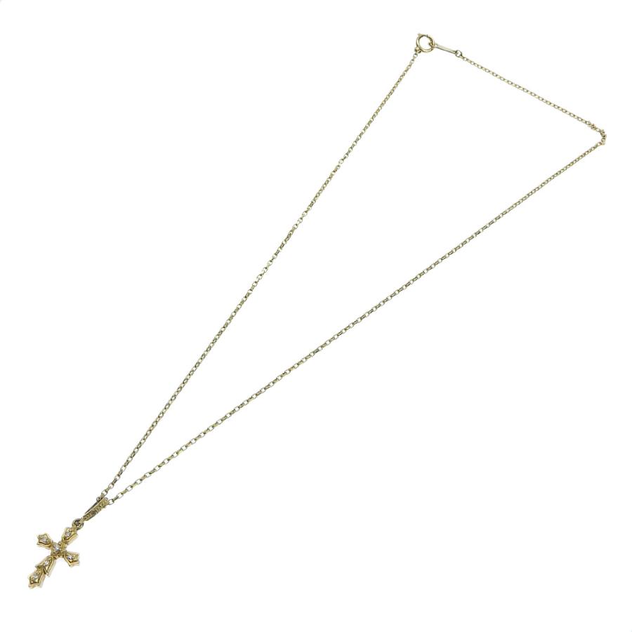 美品　アーカー　ミラクロスネックレス　K18KYG メレダイヤモンド アーカー AHKAH ミラクロスネックレス K18YG メレダイヤモンド 十字架