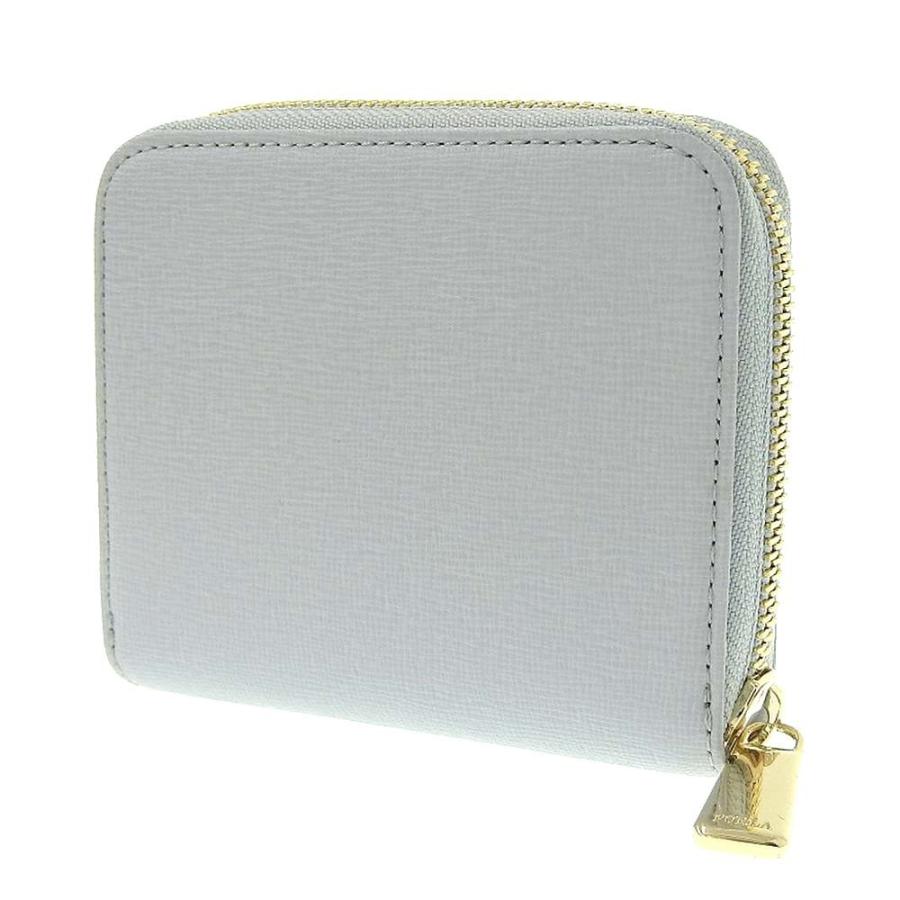 【本物保証】 超美品 フルラ FURLA ラウンドミニ ジップアラウンドウォレット ラウンドファスナー 折財布 レザー グレー 1017759 FURLA（フルラ） ラウンドミニ ジップアラウンドウォレット ラウンド