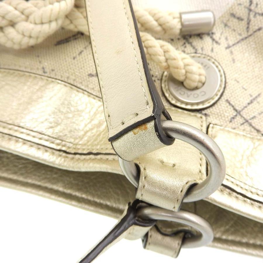 COACH コーチ トートバッグ オプアート ロゴ金具 肩掛け 通勤通学 y2k COACH（コーチ） オプアート トートバッグ キャンバス レザー ビジュー