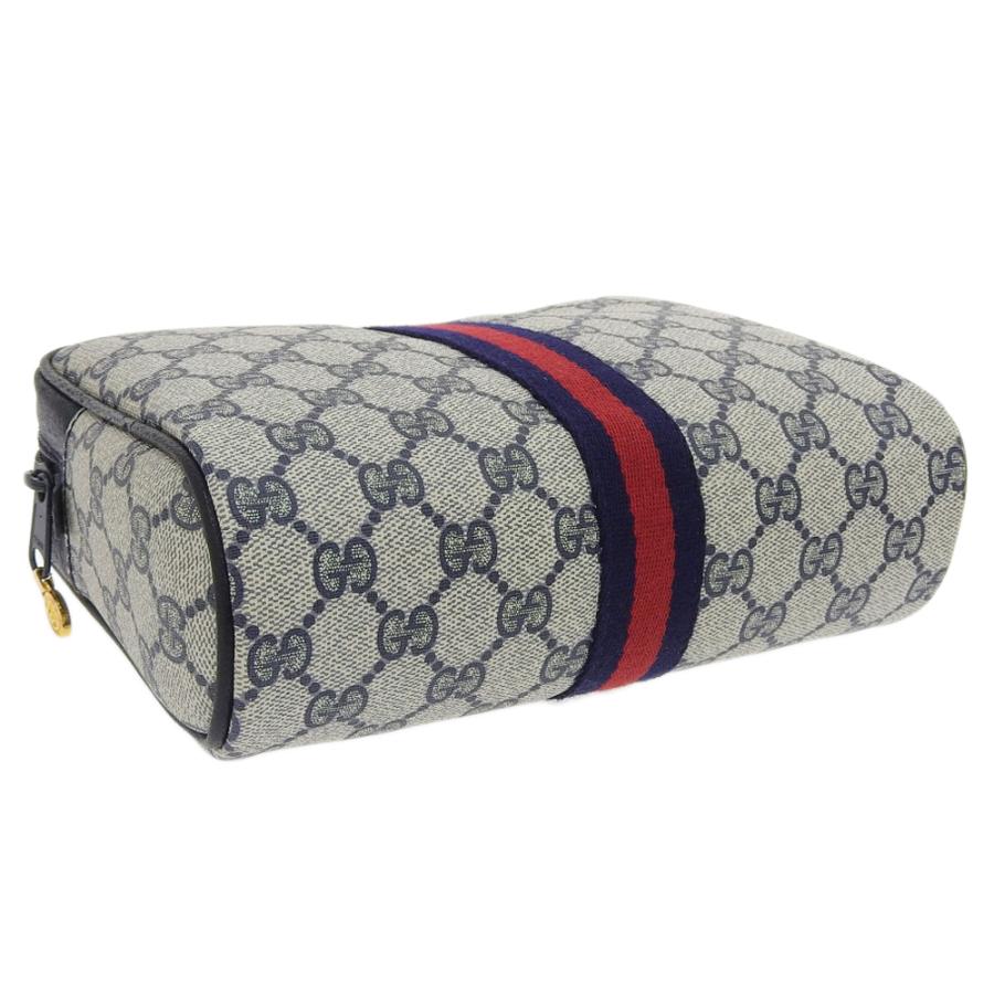 GUCCI グッチ シェリーラインオールドグッチ ポーチ 紺 010 378 GUCCI グッチ シェリーラインオールドグッチ ポーチ 紺 010 378