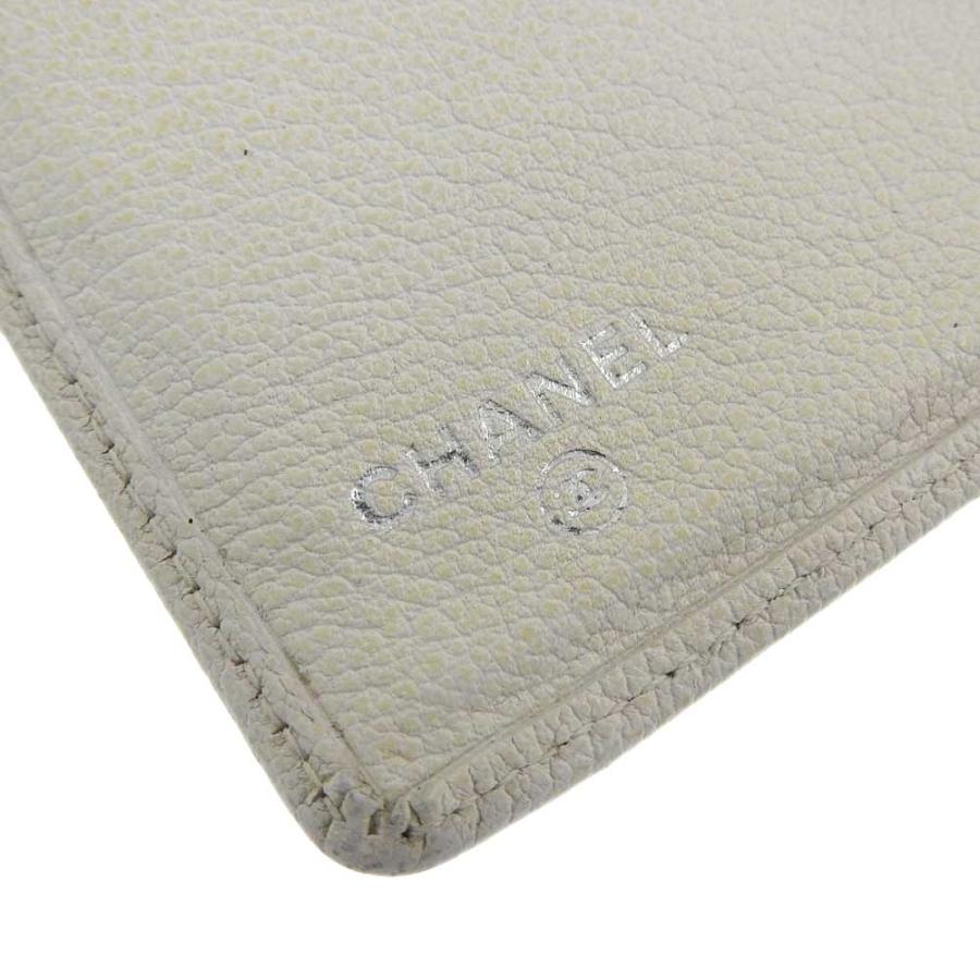 シャネル CHANEL カメリア ココマーク 二つ折長財布 レザー アイボリー