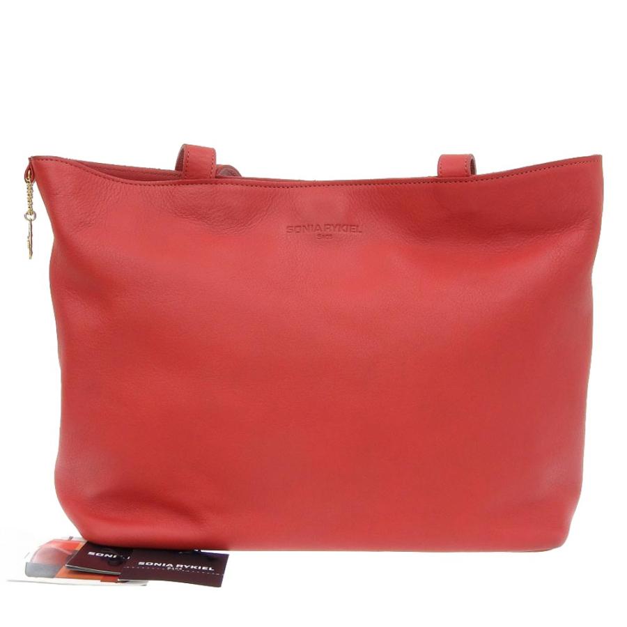 SONIA RYKIEL ソニアリキエル トートバッグ レザー レッド 本物