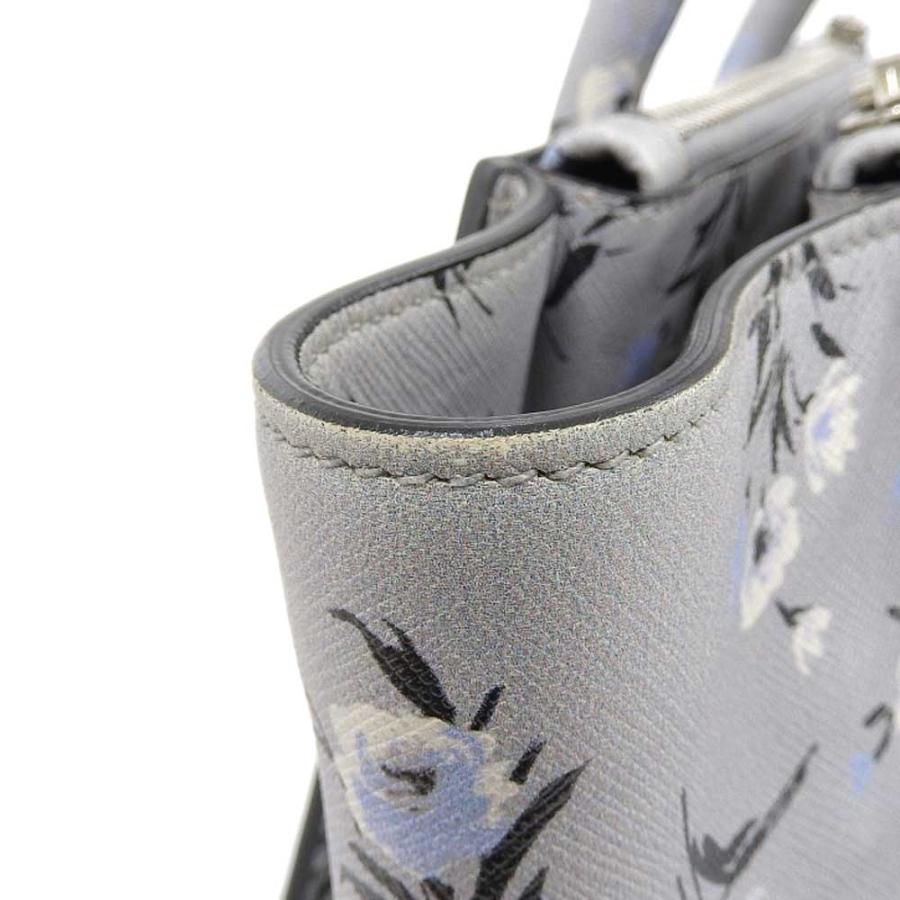 PRADA プラダ 花柄 フラワー 2WAY ハンドバッグ グレー B2625P PRADA プラダ 花柄 フラワー 2WAY ハンドバッグ グレー B2625P