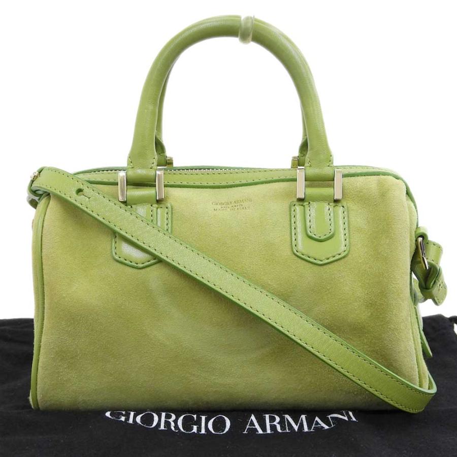 ジョルジオ  アルマーニ　スウェード　ツーウェイバッグ GIORGIO ARMANI ジョルジオ アルマーニ 2WAY バッグ スエード グリーン