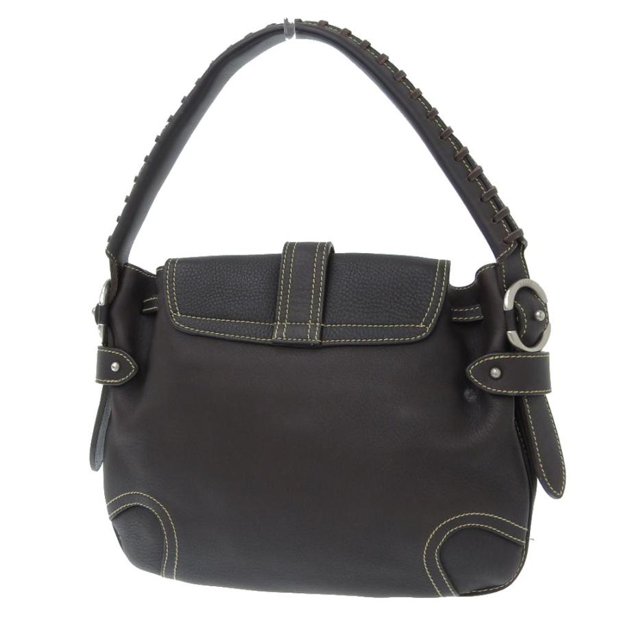 【本物保証】 超美品 バリー BALLY フリンジ STITCHING セミショルダーバッグ ワンショルダーバッグ レザー ブラウン Bally（バリー） フリンジ STITCHING セミショルダーバッグ ワン