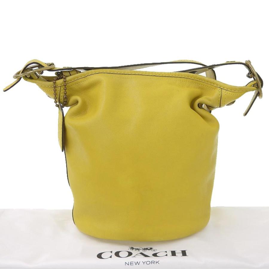 COACH コーチ 斜めがけ ショルダーバッグ レザー イエロー 11422