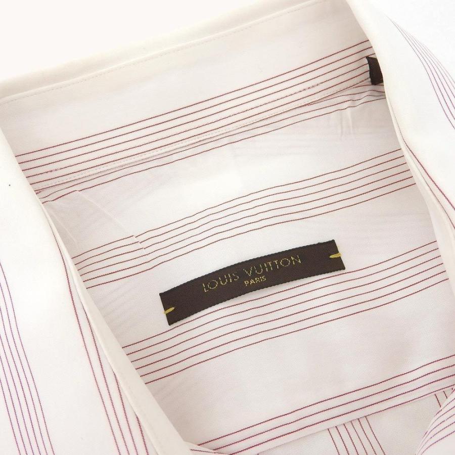【本物保証】 美品 ルイヴィトン LOUIS VUITTON ストライプ柄 カッターシャツ Yシャツ コットン100% ホワイト 41/16 LOUIS VUITTON（ルイ・ヴィトン） ストライプ柄 カッターシャツ Y