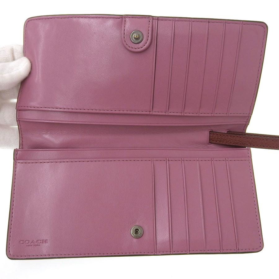 【本物保証】 コーチ COACH ロゴ ホック付 長財布 二つ折り レザー ブラウン 23590 COACH（コーチ） ロゴ ホック付 長財布 二つ折り レザー ブラウン