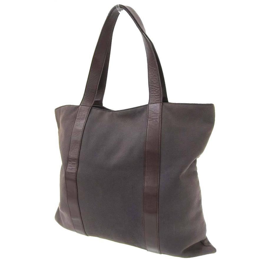 BVLGARI ブルガリ ロゴ トートバッグ キャンバス 茶 本物保証 : 高島屋