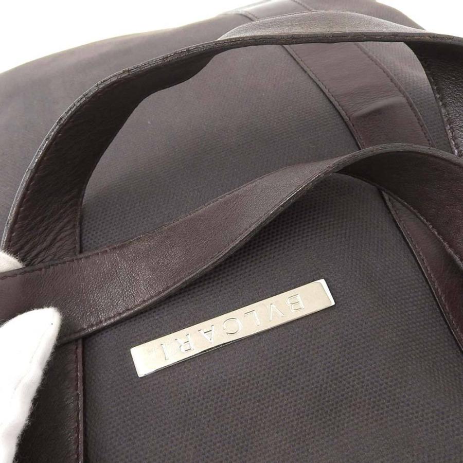 BVLGARI ブルガリ ロゴ トートバッグ キャンバス 茶 本物保証 : 高島屋