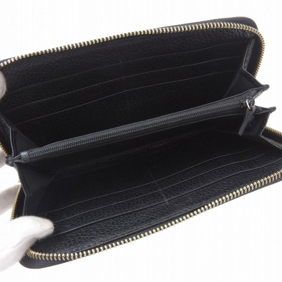 【本物保証】 グッチ GUCCI インターロッキングG GG ロゴ ラウンドファスナー長財布 レザー 黒 449347 525040 GUCCI（グッチ） インターロッキングG GG ロゴ ラウンドファスナー長
