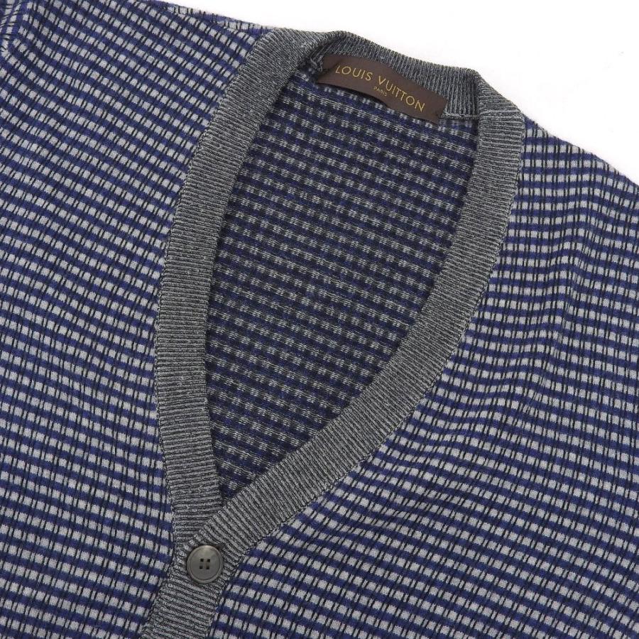 LOUIS VUITTON（ルイ・ヴィトン） チェック柄 カーディガン 青 グレー  