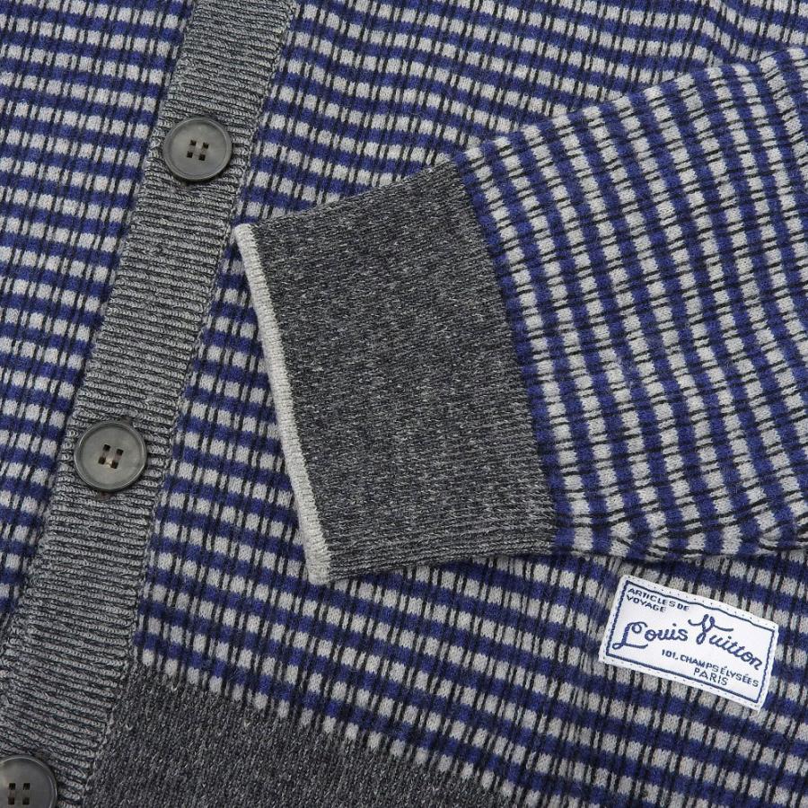 LOUIS VUITTON（ルイ・ヴィトン） チェック柄 カーディガン 青 グレー  