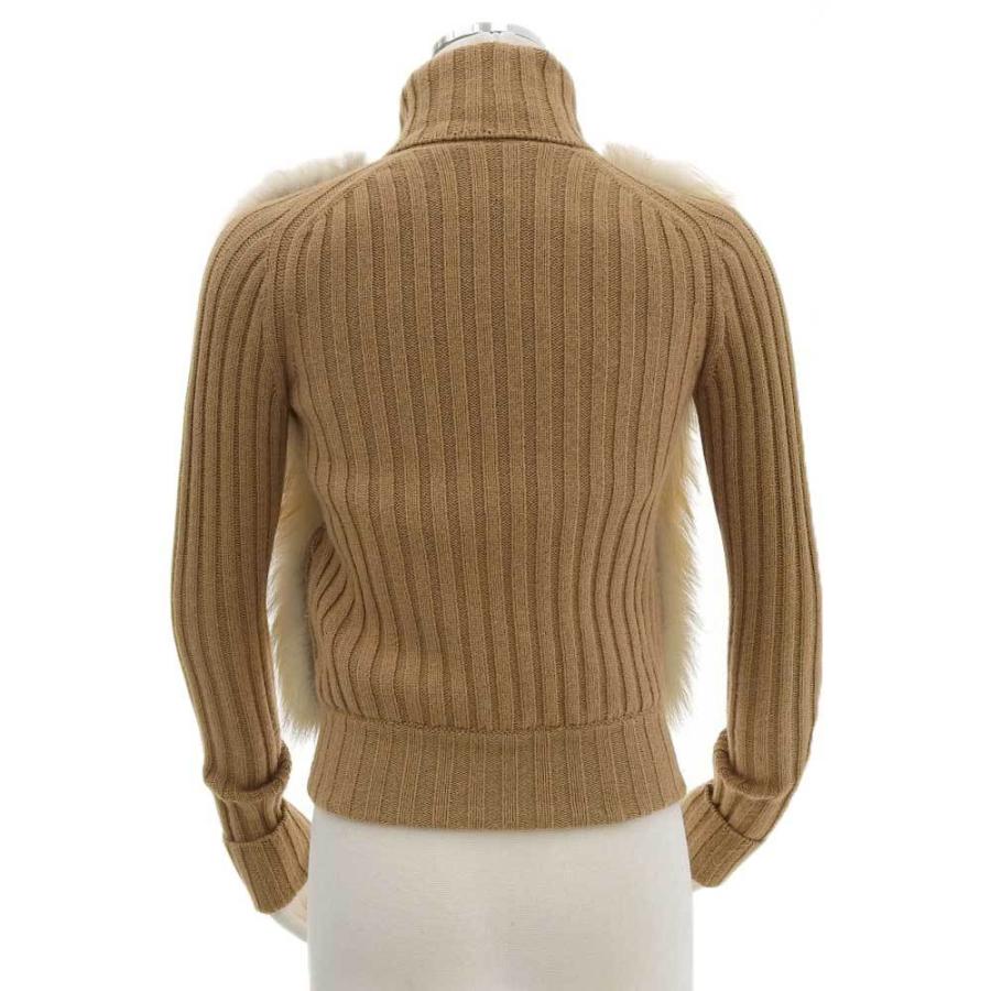 GUCCI グッチ ファー付き ニット ジャケット キャメル フォックス  