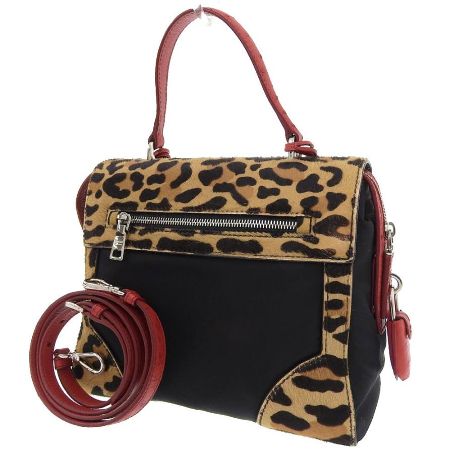 PRADA（プラダ） ハンドバッグ 2WAYバッグ レオパード ハラコ 