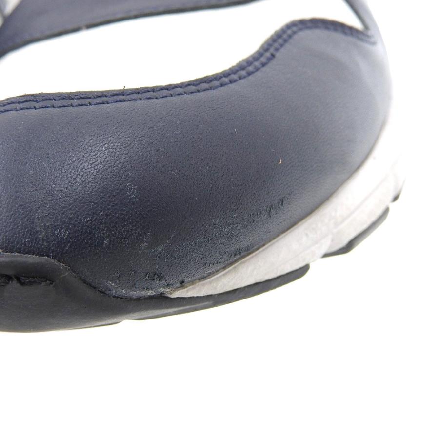 グッチ GUCCI インターロッキングG スニーカー 靴 レザー ネイビー