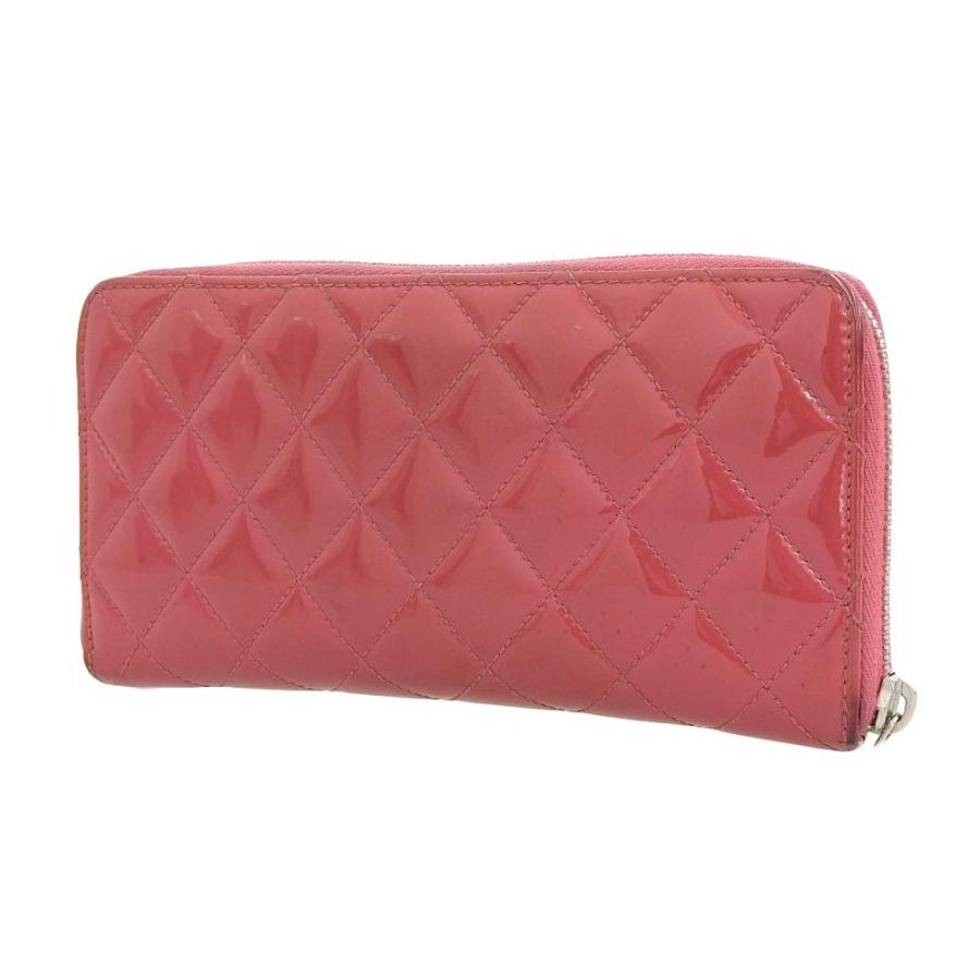 CHANEL シャネル ロゴ ココマーク 長財布 エナメル パテント ピンク 
