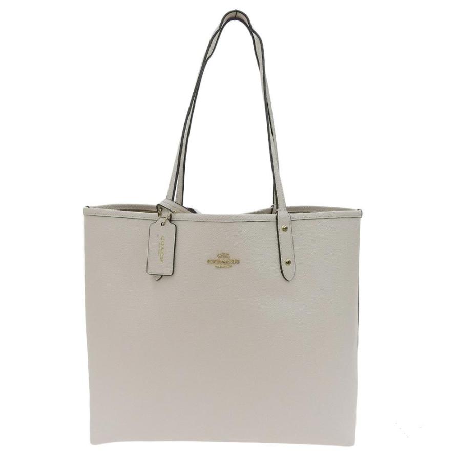 COACH（コーチ） シグネチャー リバーシブル トートバッグ PVC 白 茶