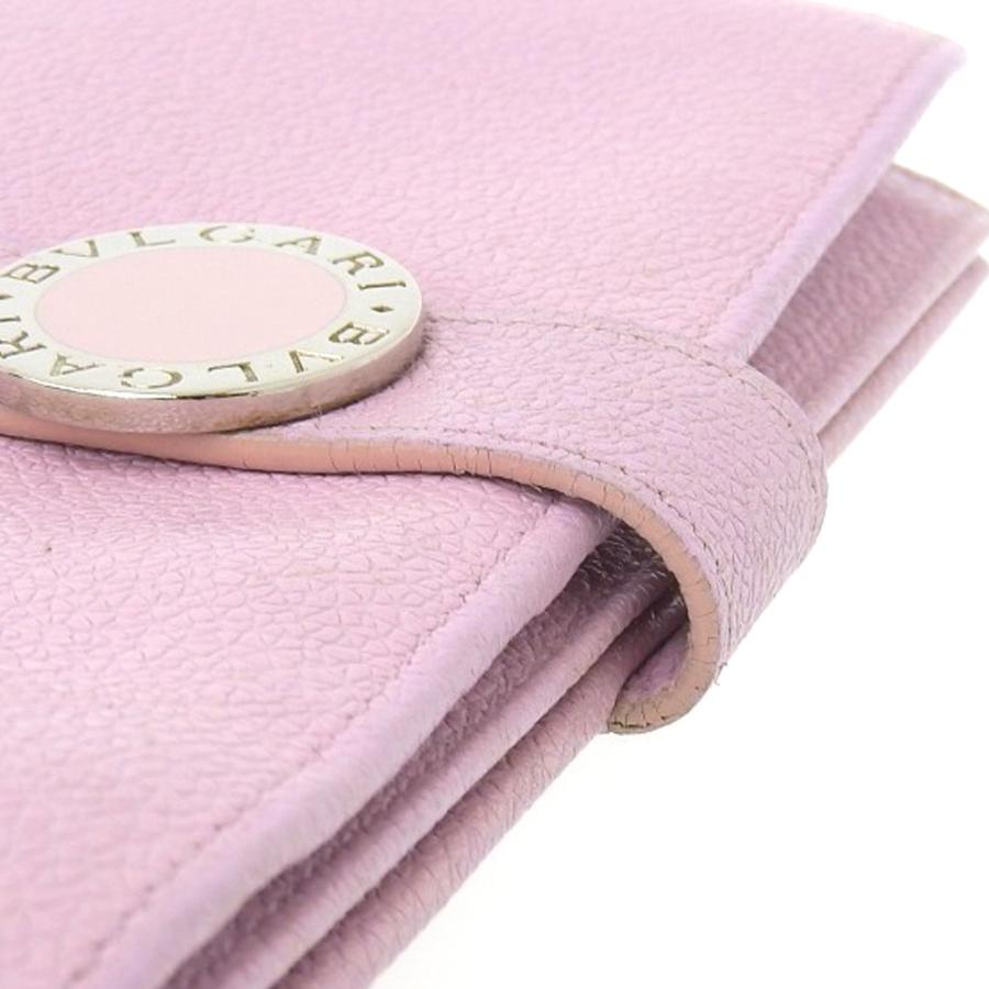 【本物保証】 ブルガリ BVLGARI ロゴ ホック付 長財布 レザー ピンク BVLGARI（ブルガリ） ロゴ ホック付 長財布 レザー ピンク 本物保証