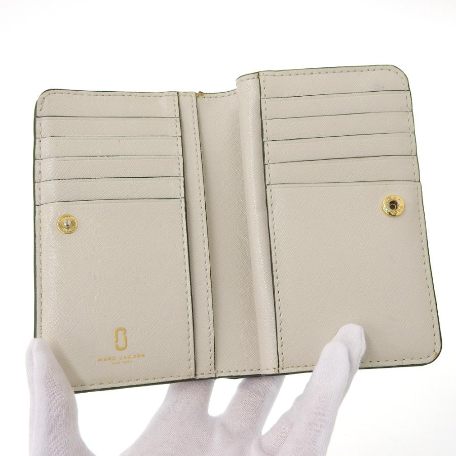 【本物保証】 マークジェイコブス MARC JACOBS SNAP SHOT L字ファスナー 二つ折り財布 レザー ベージュ系 M0014281 THE SNAPSHOT マークジェイコブス MARC JACOBS SNAP SHOT L字